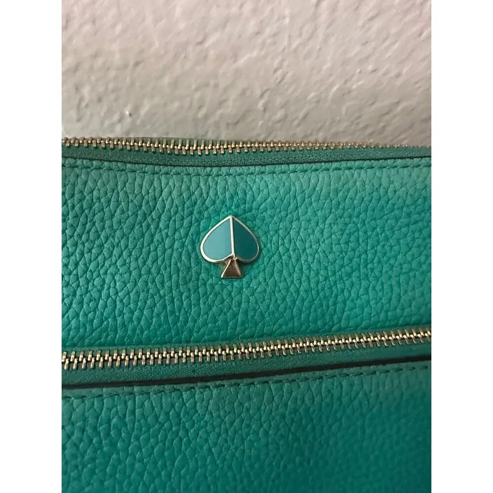 Kate Spade Love Shack Heart Shaped Crossbody Bag Saffiano Leather Teal Color